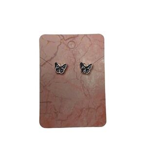 Rose gold butterfly, study earrings
